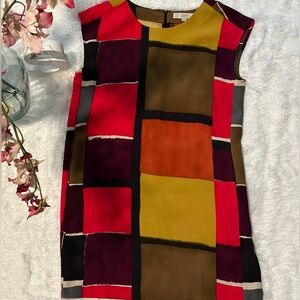 LOFT sleeveless multicolored dress. Size 12.